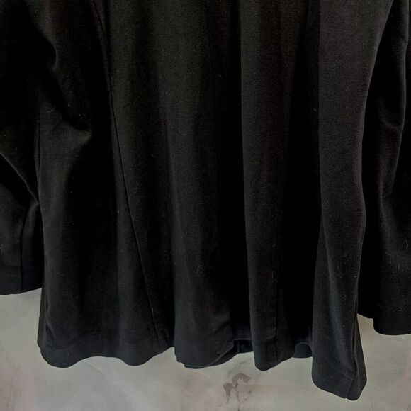 J Jill Jacket Women Large Black Ponte Knit Unstructured Blazer One Button - Picture 7 of 12